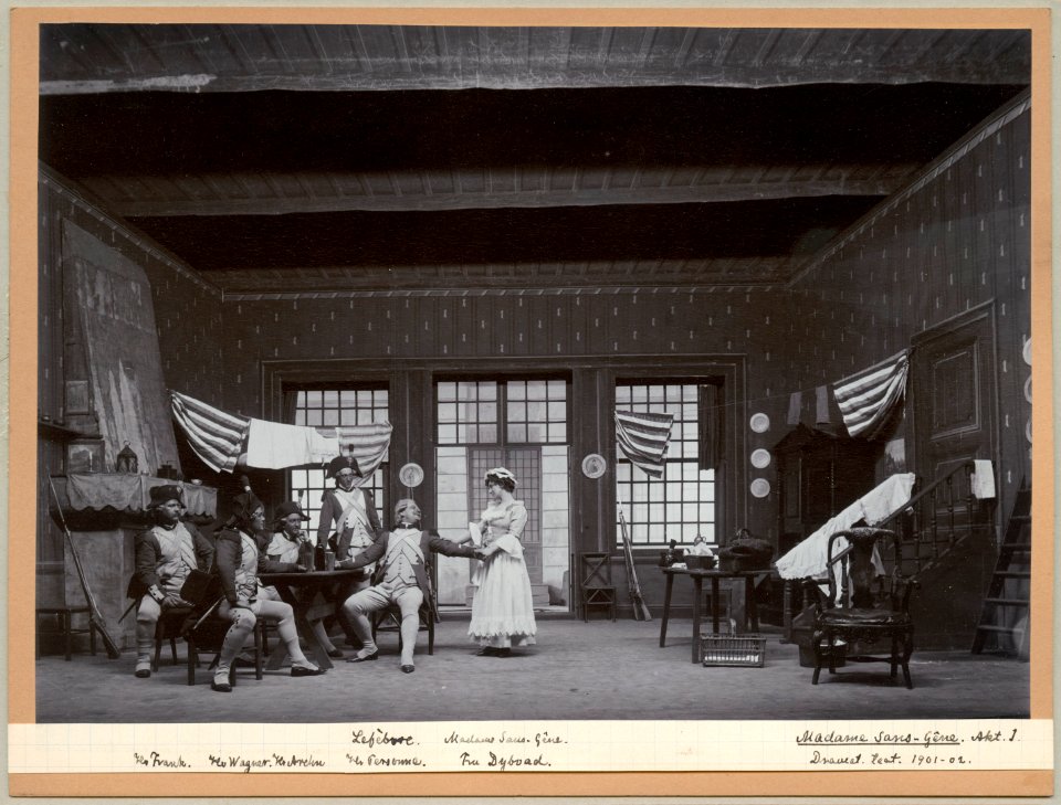 Madame Sans-Gêne, Dramatiska teatern 1902. Föreställningsbild - SMV - H13 042
