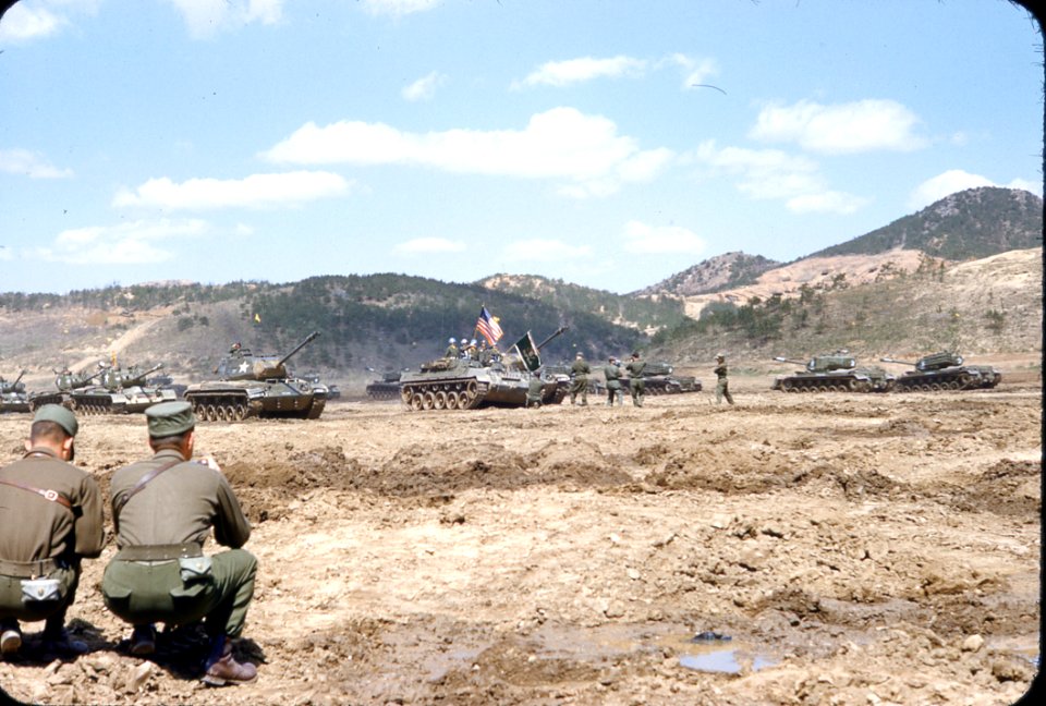 M47 tanks in parade