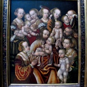 Maestro HB con la testa di grifone, cristo benedice i fanciulli, sassonia 1530-1550 ca. 01