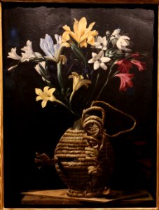 Maestro della fiasca di forlì, fiori in una fiasca impagliata, 1625-30 circa (musei di forlì) 02 photo
