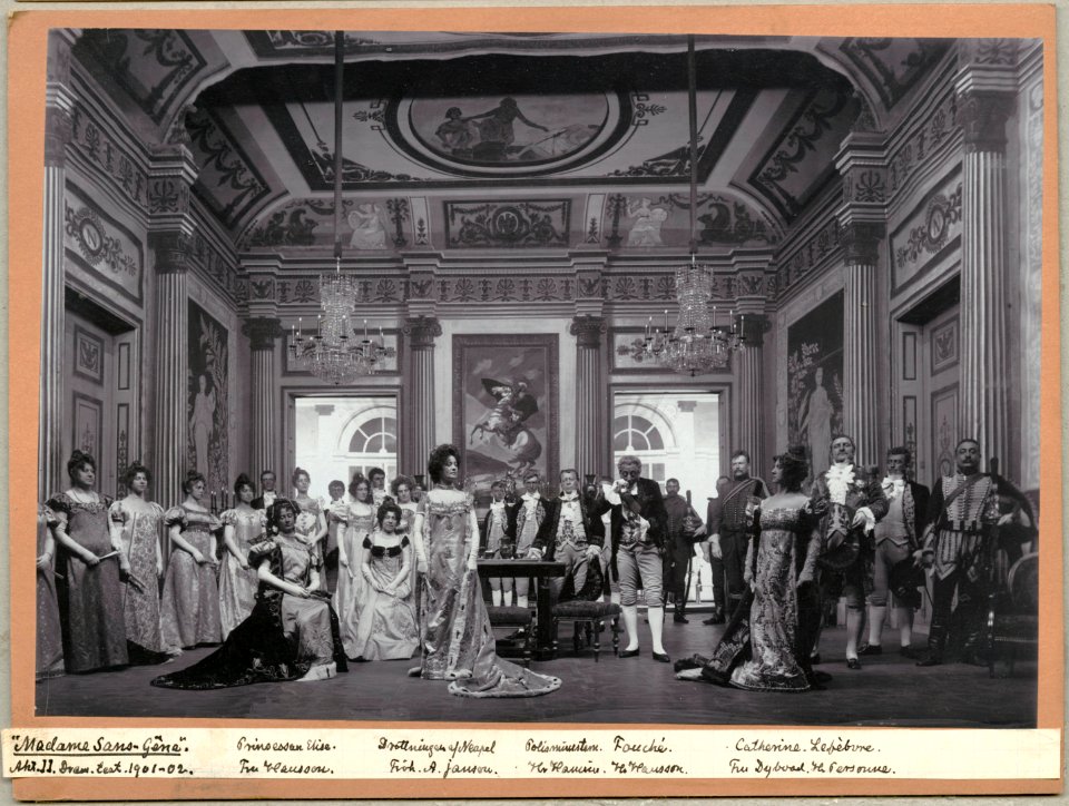 Madame Sans-Gêne, Dramatiska teatern 1902. Föreställningsbild - SMV - H13 043