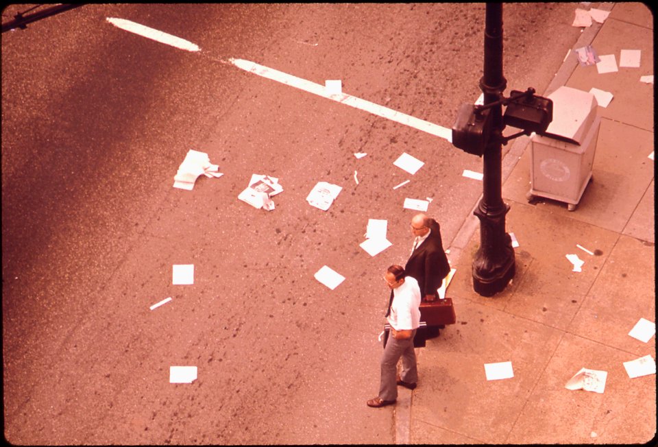 Magazines-and-newspapers-litter-the-intersection-of-sixth--broadway-after-debris-was-spilled-from-a-passing-truck-september-1972 7651232214 o