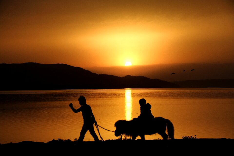Child solar sunset