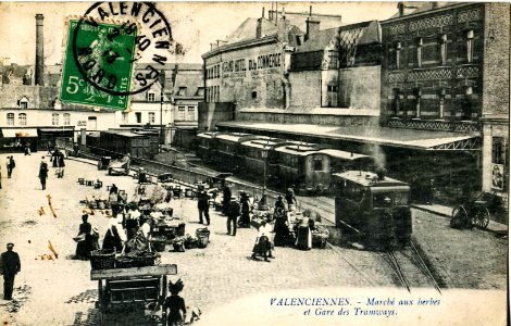 Magasins Modernes - VALENCIENNES - Marché aux herbes et Gare des Tramways