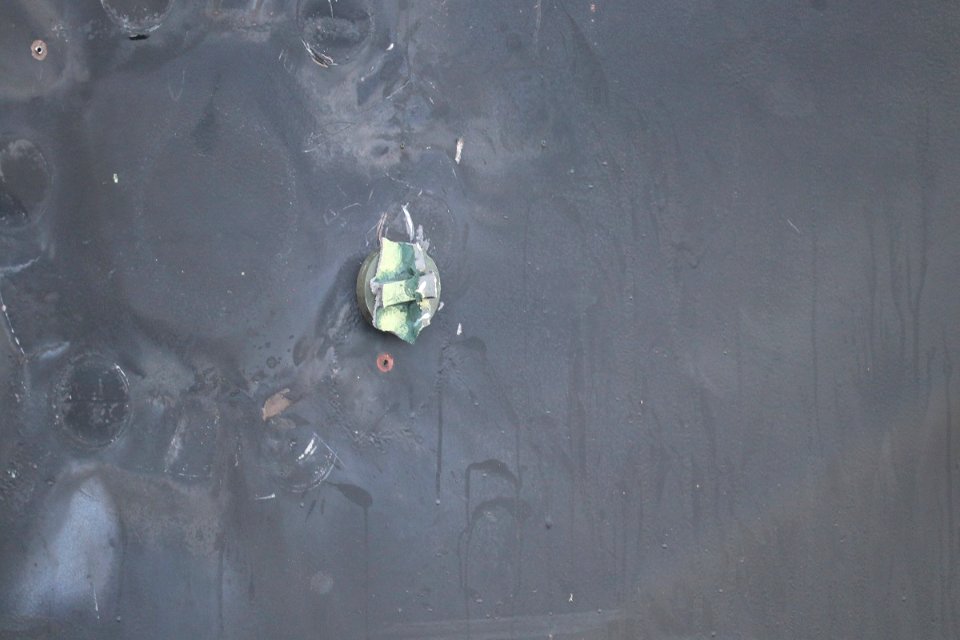 Magnet of limpet mine attached to Kokuka Courageous