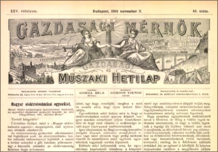 Magyar Elektrotechnikai Egyesület első közgyűlése. Gazdasági Mérnök, 1901