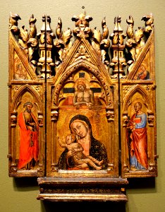 Madonna and Child with Christ, with St Peter and Gabriel, and St Paul and the Virgin, Simone dei Crocifissi, Bologna, c. 1330-1399, tempera on gold panel - Blanton Museum of Art - Austin, Texas - DSC07691 photo