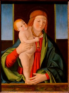 Madonna and Child, by Filippo Mazzola, c. 1490, oil on panel - John and Mable Ringling Museum of Art - Sarasota, FL - DSC00574 photo