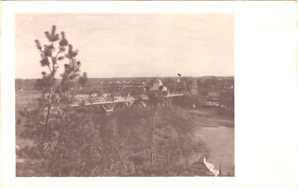Mahiloŭ, Dniaproŭski most-Traječča. Магілёў, Дняпроўскі мост-Траечча (10.1918)