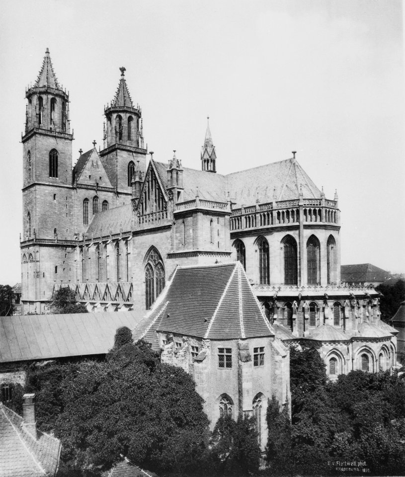 Magdeburg. Dom zu Magdeburg St. Mauritius und Katharina (1363 geweiht). Ansicht von Südosten