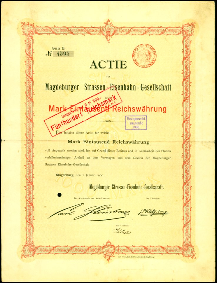 Magdeburger Strassen-Eisenbahn-Gesellschaft 1900