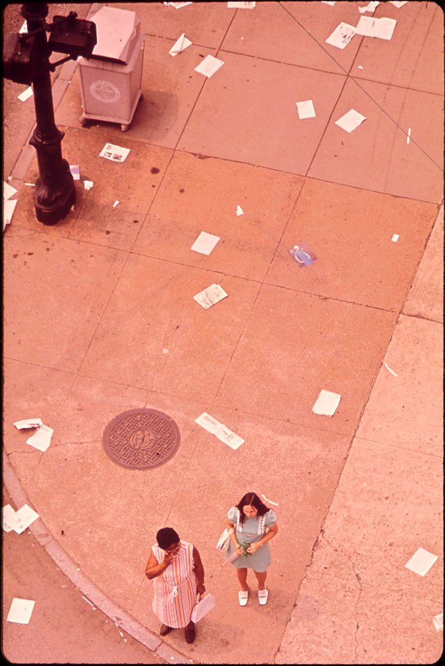 Magazines-and-newspapers-litter-the-intersection-of-sixth--broadway-after-debris-was-spilled-from-a-passing-truck-september-1972 7651226622 o