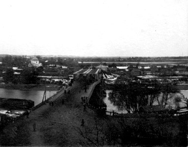 Mahiloŭ, Dniaproŭski most-Traječča. Магілёў, Дняпроўскі мост-Траечча (1916)