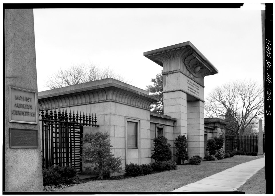 Main gate of Mount Auburn Cemetery - 080156pu