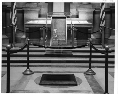 Magna Carta, Reissue of 1225, in Case in National Archives Rotunda, 1965