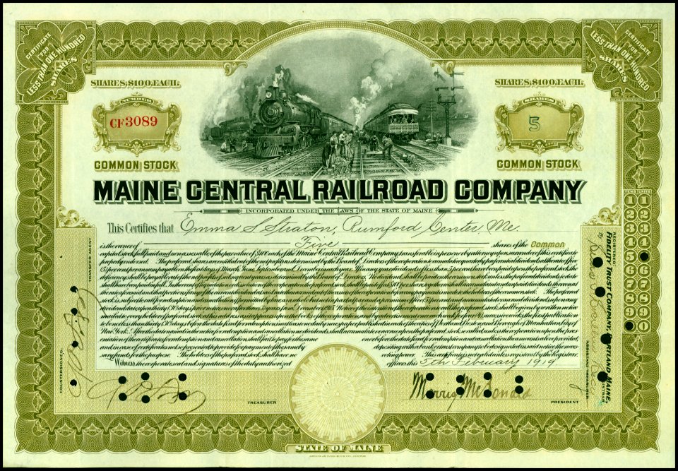 Maine Central RR 1919