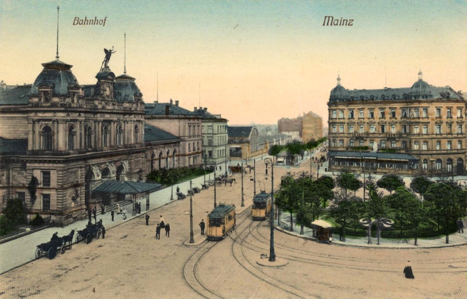 Mainz, Rheinland-Pfalz - Bahnhof (2) (Zeno Ansichtskarten)
