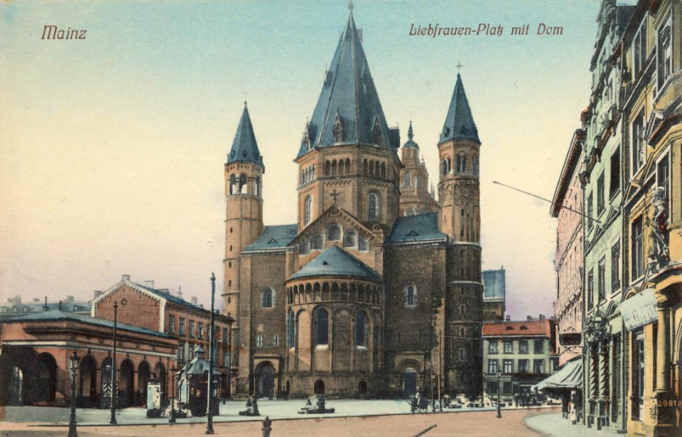 Mainz, Rheinland-Pfalz - Liebfrauenplatz mit Dom (Zeno Ansichtskarten)