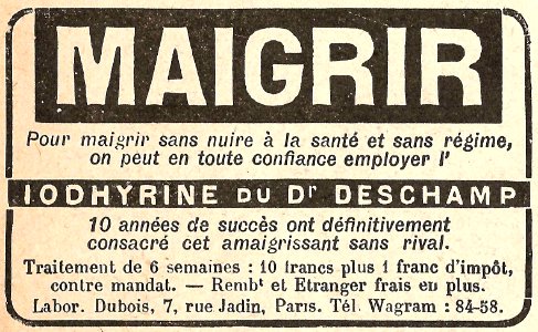 Maigrir, iodhyrine du dr Deschamp