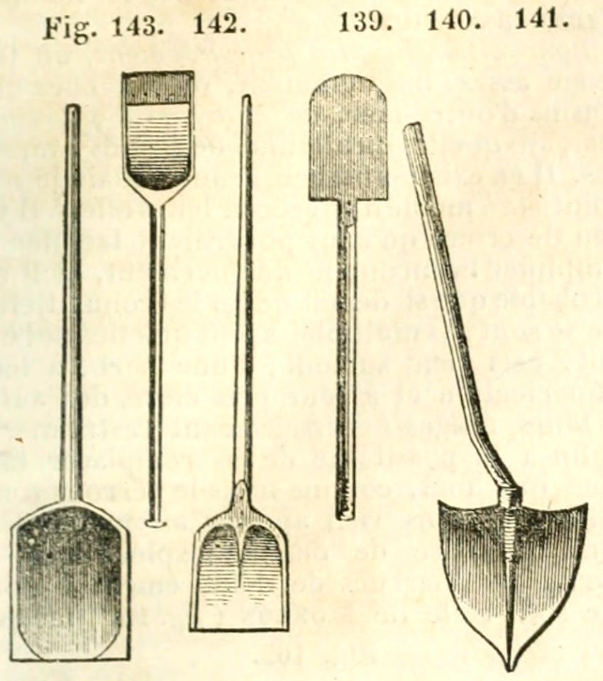 Maison rustique du XIXe siècle, éd. Bixio, 1844, I (page 161) - Fig 139, 140, 141, 142, 143