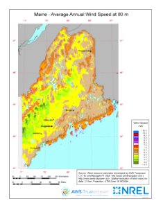 Maine 80-Meter Wind Resource Map
