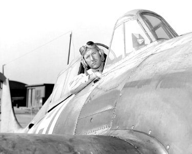 Maj Overend USMC in F4F 1945