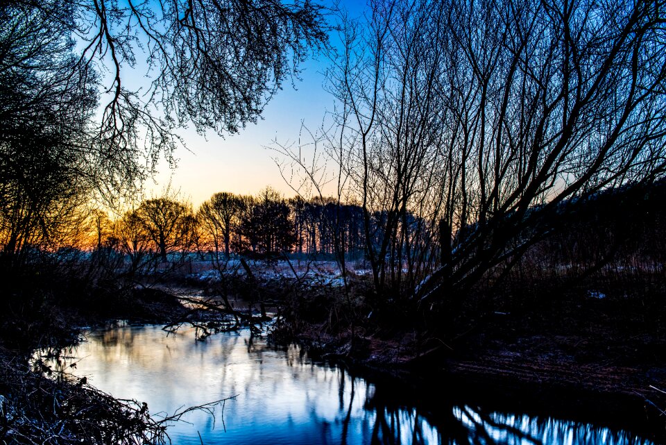Reflection dawn landscape