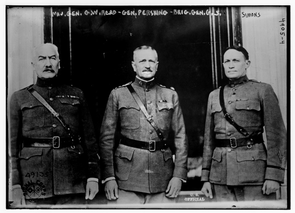 Maj. Gen. G.W. Read, Gen. Pershing, Brig. Gen. G.S. Simons LCCN2014708897