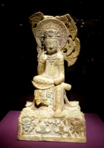 Maitreya (Mile), China, Hebei Province, Quyang, Northern Qi dynasty, 550-577 AD, marble, traces of pigment - Arthur M. Sackler Gallery - DSC05126