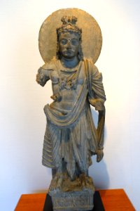 Maitreya, standing Boddhisattva, Gandhara, c. 3rd century AD, gray schist - Matsuoka Museum of Art - Tokyo, Japan - DSC07100 photo