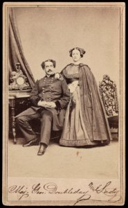 Major General Abner Doubleday of General Staff U.S. Volunteers Infantry Regiment, in uniform with his wife, Mary Hewitt Doubleday) - From photographic negative by Brady LCCN2017660622