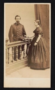 Major General Edward W. Hincks of 28th Massachusetts Infantry Regiment and 19th Massachusetts Infantry Regiment in uniform and his wife, Elizabeth Pierce Nichols Hincks LOC ppmsca.53950