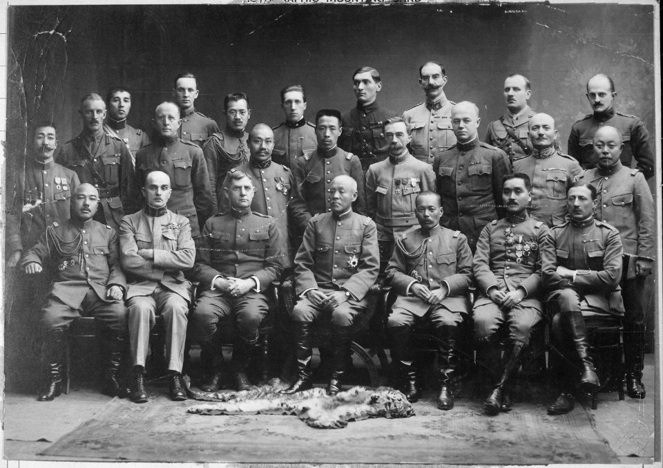 Major General Graves, U.S.A., Gen. Otani, Japanese Army, and Staff, Vladivostok, Siberia., ca. 1918 - ca. 1919 - NARA - 533738