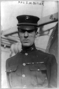 Major Smedley D. Butler, half-length portrait, standing, facing left in USMC uniform LCCN93511255
