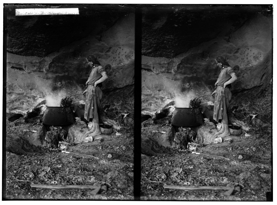 Making gunpowder at Beit Jibrin. Boiling the liquid LOC matpc.01406