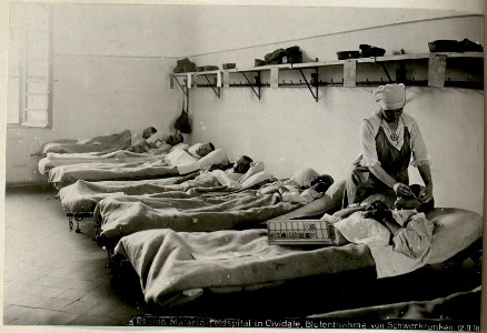 Malaria-Feldspital in Cividale, Blutentnahme von Schwerkranken (BildID 15624015)