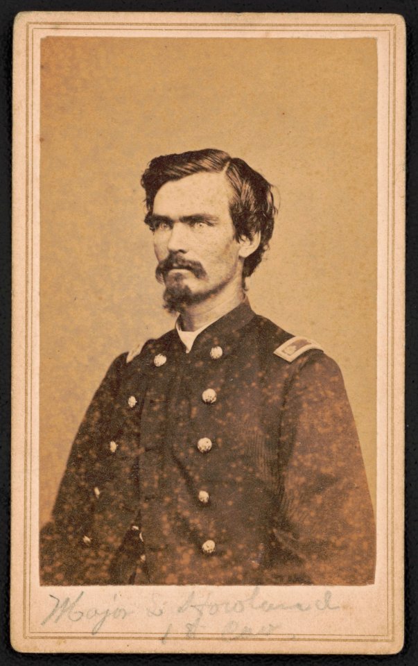 Major Levi Howland of Co. A, 1st Wisconsin Cavalry Regiment in uniform) - Morse's Gallery of the Cumberland, 25 Cedar St., opposite Commercial Hotel, Nashville, Tenn LCCN2016646136