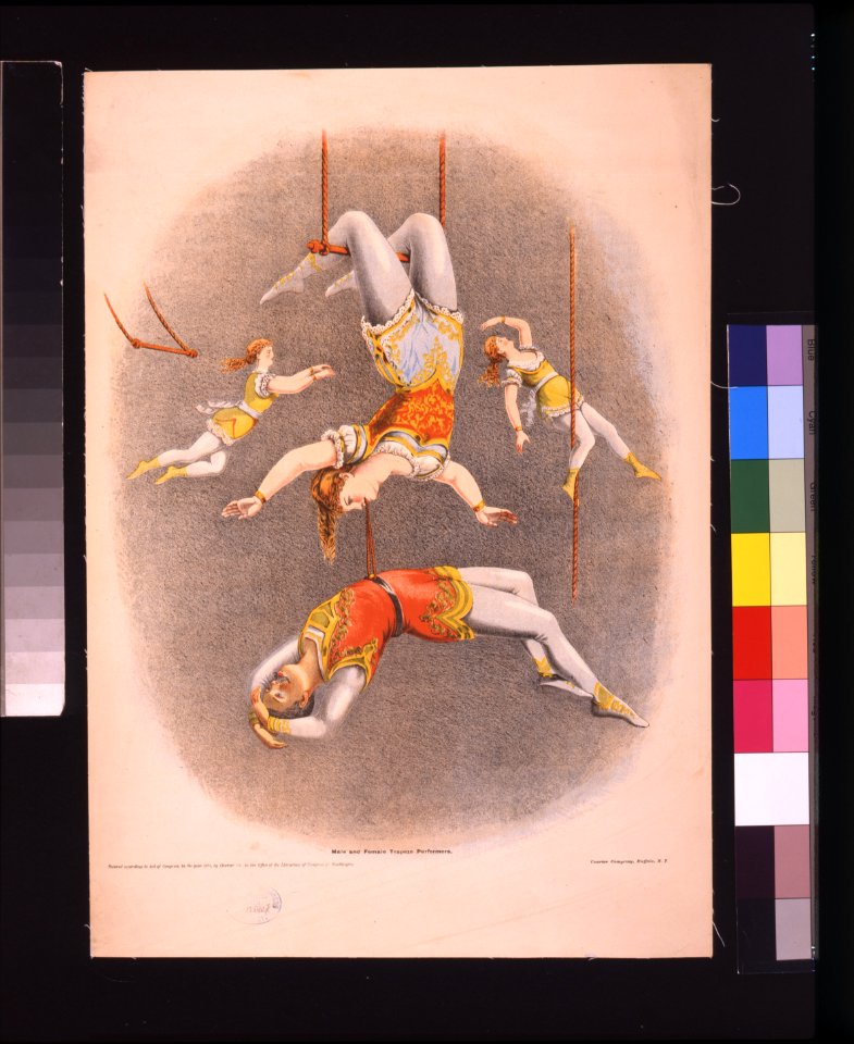 Male and female trapeze performers LCCN2007682624