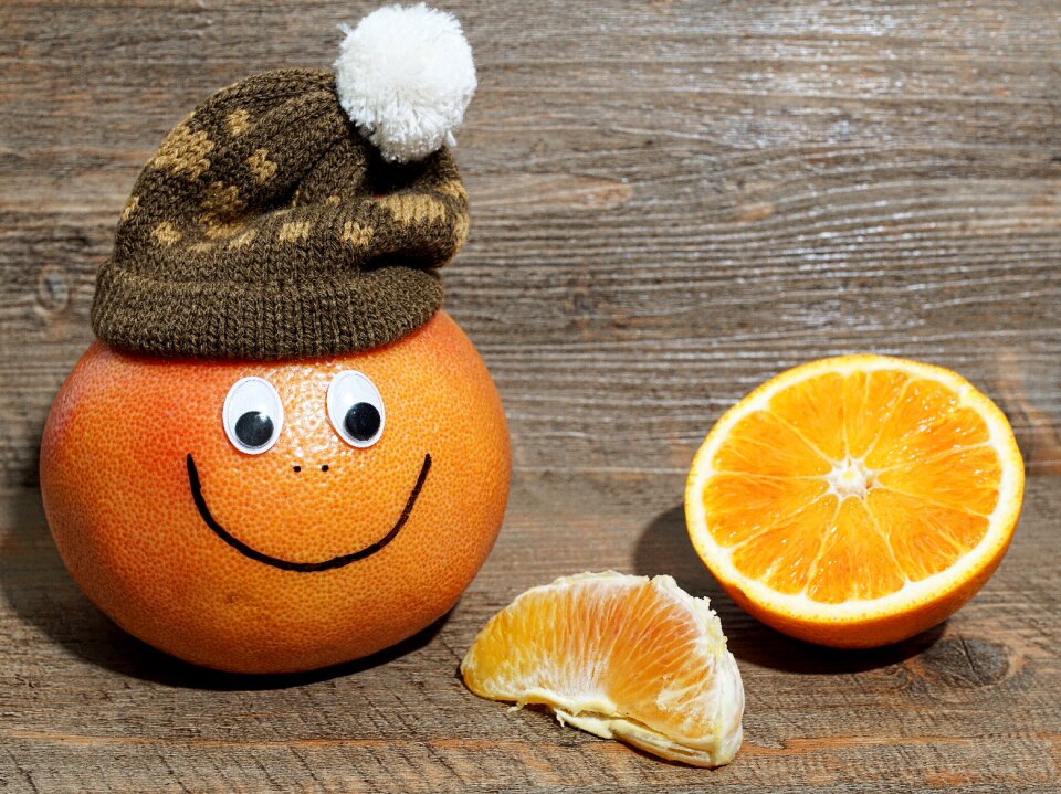 Cheerful fresh fruit funny