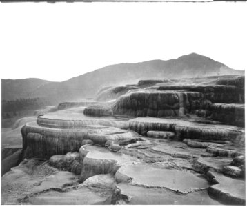 Mammoth Hot Springs, summit of Jupiter Terrace, looking north. Yellowstone. - NARA - 517641