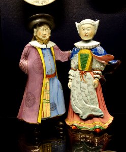 Man and woman, after designs by Caspar Luyken, Jingdezhen, China, 1735-1745 AD, porcelain - Peabody Essex Museum - Salem, MA - DSC05158 photo