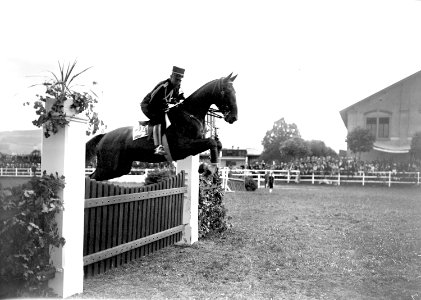 Major Schulthess, Adjutant des Generals, beim Zaunsprung - CH-BAR - 3240664
