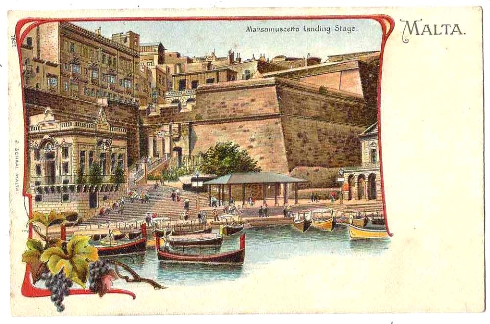 MALTA-Marsamuscetto-Marsamxett-Harbour-Early-Undivided-Back-Postcard-Unused
