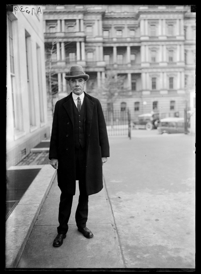 Man at White House; State, War and Navy Building in background. Washington, D.C. LCCN2016886975