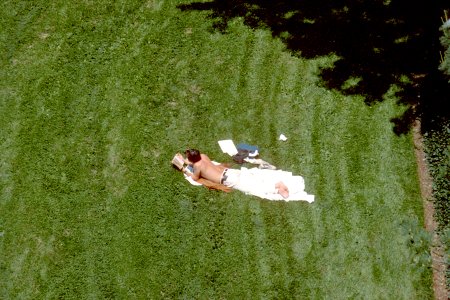 Man sunbathing