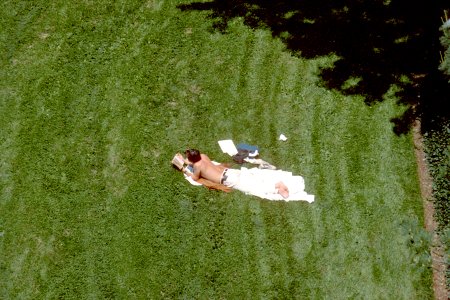 Man sunbathing photo