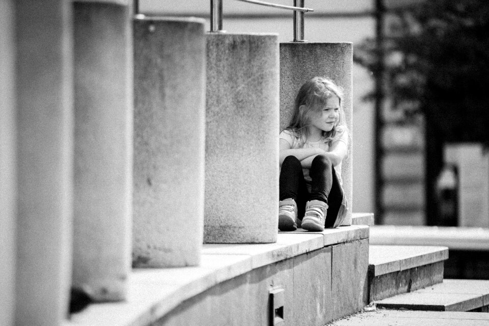 City girl b w photography