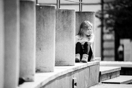 City girl b w photography