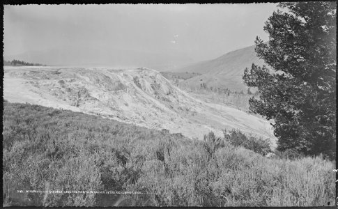 Mammoth Hot Springs, looking north to the valley of the Yellowstone. Yellowstone National Park. - NARA - 517196 photo