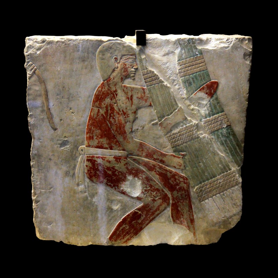 Man with papyrus bundle-MAHG 4583-IMG 9830-black